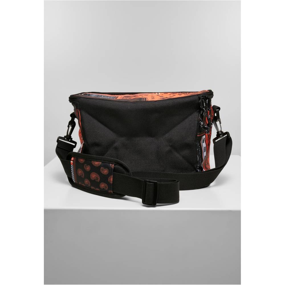 Urban Classics - Bandana Patchwork Print Insulated lunch bag - Black/Orange